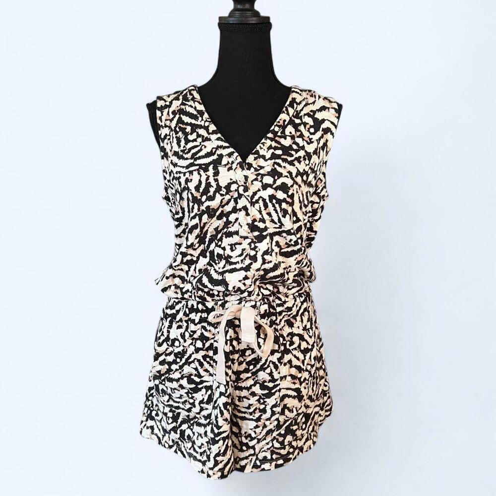 Vintage Lou & Grey festival leopard print sleeveless romper Size XS